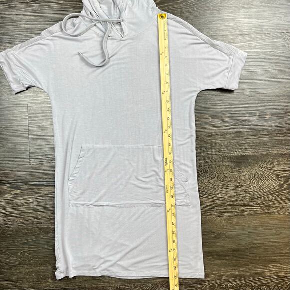 Gold's Gym Women's Athletic T-shirt Hooded Mini Dress Small Pockets Vented Logo - Picture 6 of 7